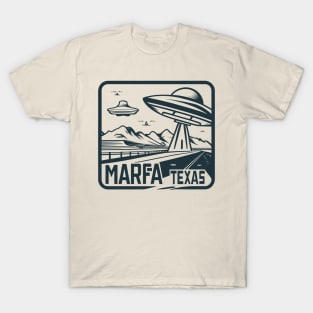 Vintage Marfa Texas UFO Art - Timeless Extraterrestrial Illustration T-Shirt